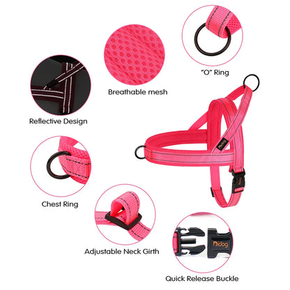 Warm Dog Harness Vest Winter Dog Harnesses Soft Padded Pet Training Harnesses Vests Adjustable For Small Large Dogs Bulldog Pug