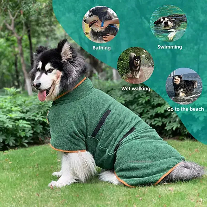 Dog Bathrobe Absorbent Pet Quick Drying Dog Bath Towel for Large Small Dogs Clean Absorbent Bathrobe Cat Pet Products - shimendi