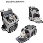 Foldable Expandable Pet Backpack Breathable Mesh Large Capacity for Cats Dogs Outdoor Travel Hiking Carrier shimendi Sécurité et Confort pour Chien chat| Shimendi