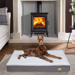 Premium Large Orthopedic Memory Foam Dog Bed Waterproof Pet Dog Crate Jumbo Mattress with Orange Trim Washable Water Resistant shimendi Sécurité et Confort pour Chien chat| Shimendi