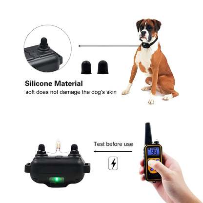 800m Dog Training Collar LCD Screen Waterproof Pet Electronic Collar Remote Control Trainer For Most Dogs