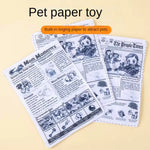 1 Piece Pet Sniffing Black and White Ringing Paper Toy Cat and Dog Interactive Bite-Resistant Newspaper Sound Toy Self-Pleasure and Boredom Relief Artifact - shimendi