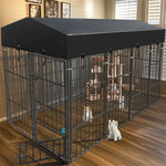 Heavy Duty Large Dog Kennel Pet Welded Metal Playpen Animal Cage with Roof Cover Pet Run Enclosure Playpen House Outdoor Indoor - shimendi