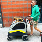 Premium Dog Stroller Pram 4 Wheel Foldable Cart Travel Walk Pet Jogger Wagon for Small Medium Large Dogs shimendi Sécurité et Confort pour Chien chat| Shimendi