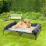 XXL XL Large Dog Bed Outdoor Raised Dog Bed with Cooling Breathable Mat and Soft Plush Mat Pet Puppy Camping Cot for Home Garden shimendi Sécurité et Confort pour Chien chat| Shimendi