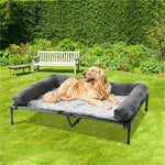 XXL XL Large Dog Bed Outdoor Raised Dog Bed with Cooling Breathable Mat and Soft Plush Mat Pet Puppy Camping Cot for Home Garden - shimendi