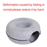 Felt Donut Bed for Cats House With Breather Hole Dog Bed Interactive Play Toys for Cats to Hide 2 in 1 Tunnel for Cats Bed shimendi Sécurité et Confort pour Chien chat| Shimendi