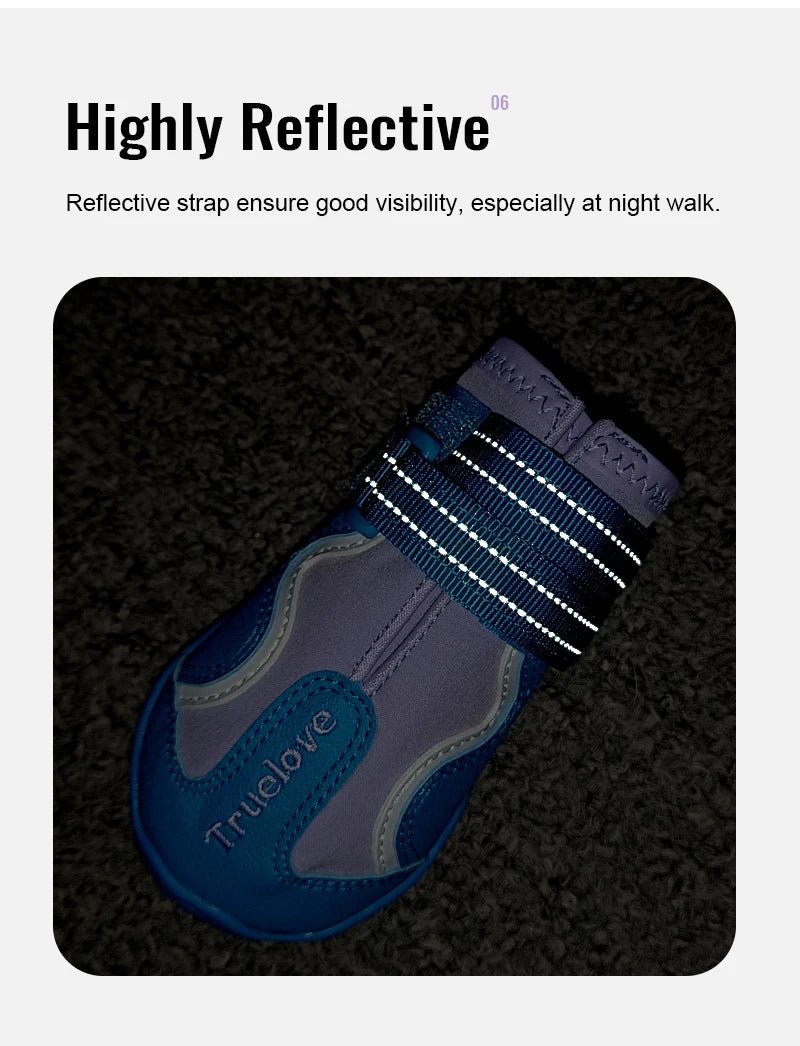 Truelove Dog Shoes for Large Medium Dog Boots & Paw Protectors for Winter Snowy Day Pavement Waterproof with TPR Sole TLS3963