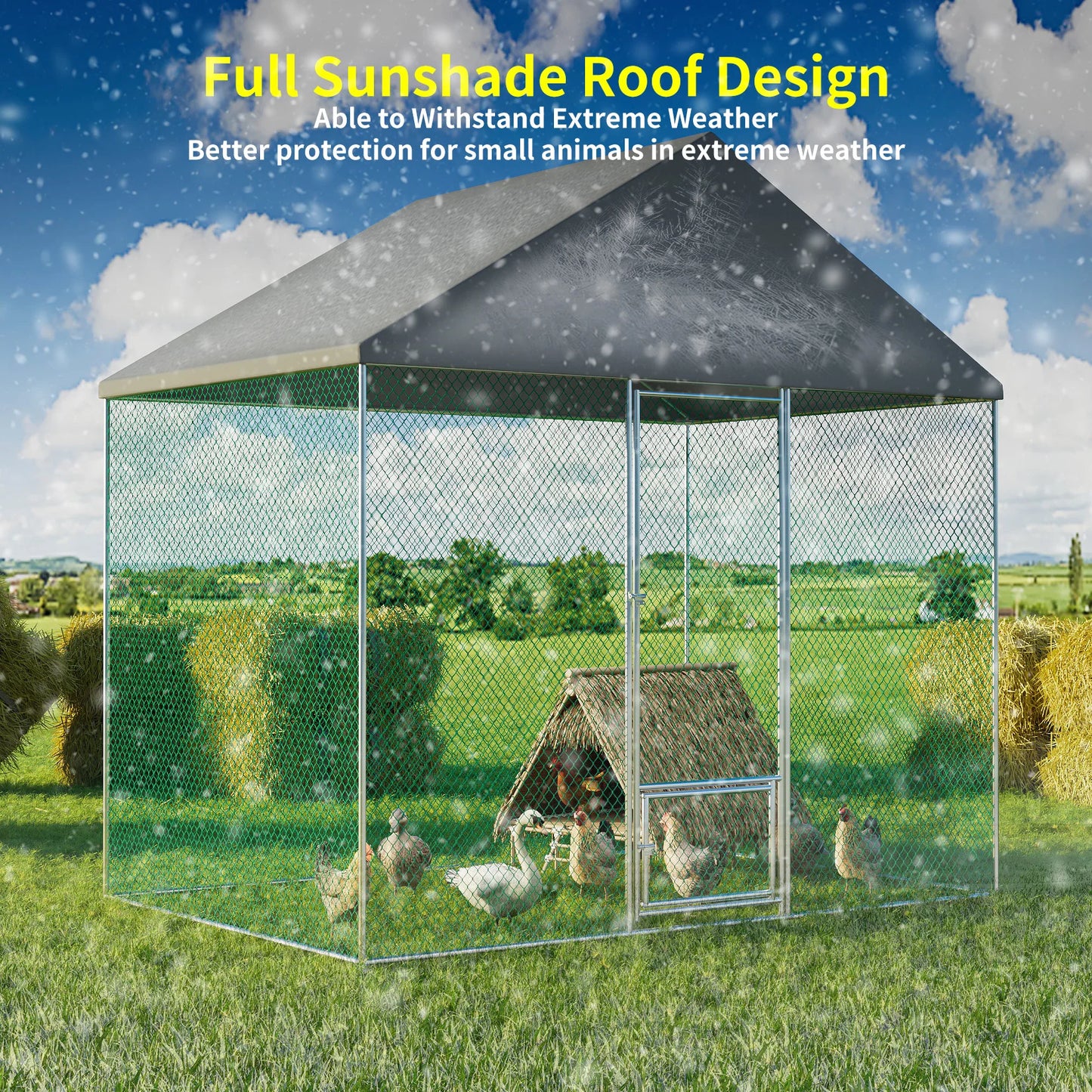 XXL XL Large Outdoor Chicken Run Coop Heavy Duty Walk-In