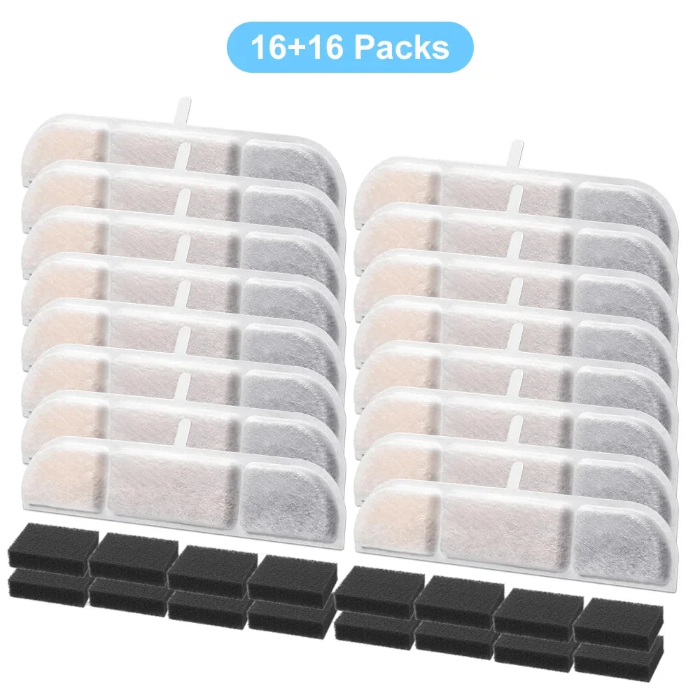 DownyPaws Activated Carbon Filter Cartridge Replacement for Cat Drinking Fountain WFP6, 6/12 Pcs Pack