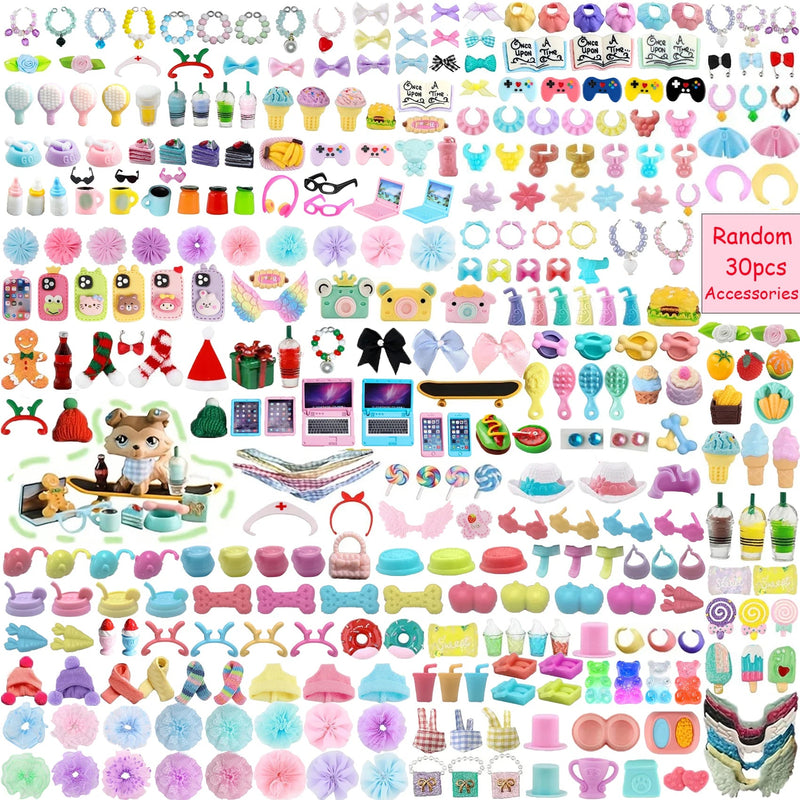 30pcs Random Cute Accessories for Dogs and Cats,Necklace Collar Clothes Glasses Hat Laptop Bow Food and Drink Fit for Shorthair shimendi Sécurité et Confort pour Chien chat| Shimendi