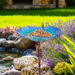 Large Outdoor Glass Bird Bath Garden Feeding Bowls Water Bath Spa Table Balcony shimendi Sécurité et Confort pour Chien chat| Shimendi