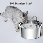 Stainless Steel Pet Water Feeder Cat Automatic Water Fountain USB Electric Mute for Cat Dog Filter Fountain Smart Drinking Bowl - shimendi