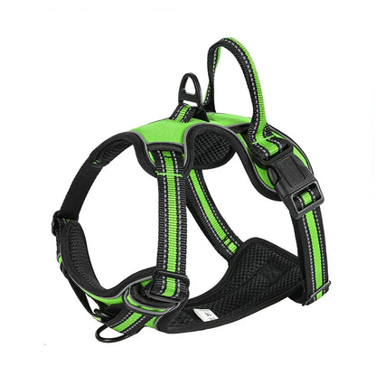 Adjustable Nylon Dog Harness Vest Reflective Soft Breathable No Pull Dog Harness Pet Harness Leash For Small Medium Large Dogs