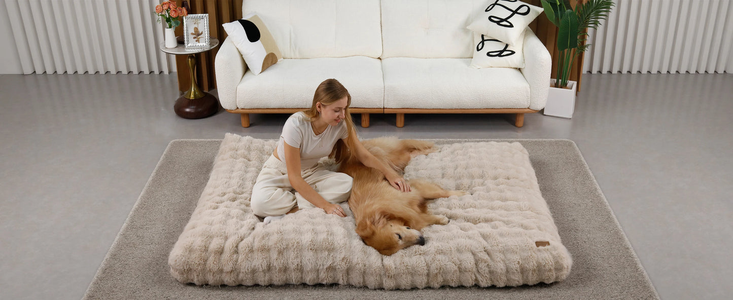 Ultra Plush Dog Bed Soft Pet Cushion Large Dog Crate Puppy Mattress Washable Mat