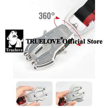 TRUELOVE Dog Leash Heavy Duty with Quick Release/Locking Frog Clip Waterproof Tactical Multi-function Bungee Cobra Buckle YL1833