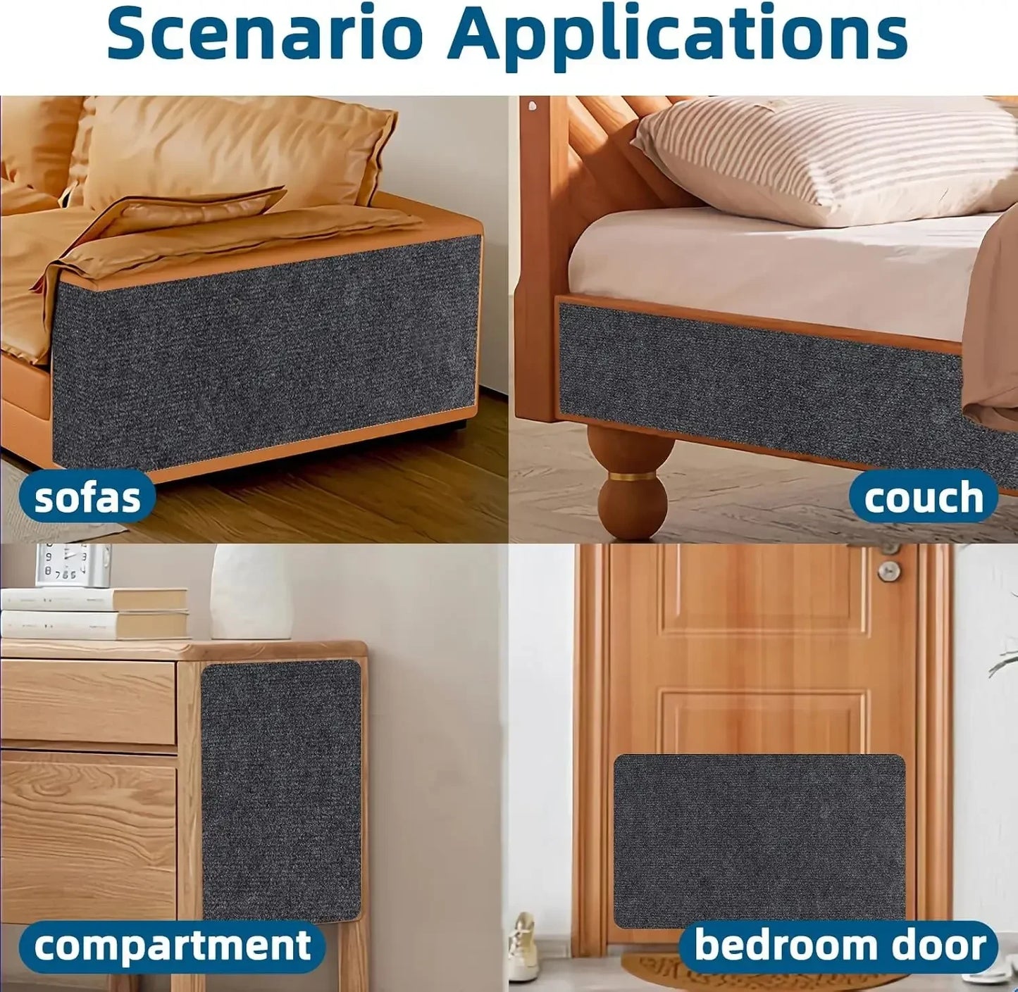 Cat Scratching Mat with Self-Adhesive Trimmable Cat Carpet Cat Scratching Carpet Corner Wall Cat DIY Scratch Furniture Protector