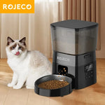 ROJECO Automatic Pet Feeder Button Version Auto Cat Food Dispenser Accessories Smart Control Pet Feeder For Cats Dog Dry Food - shimendi
