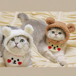 Pet Hat Cat Headgear Lion Rabbit Ears Dog Hat Dress up Pet Headwear Small Dog Pet Supplies - shimendi