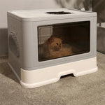 Large Hooded Cat Litter Box Tray Drawer Type Pet Kitty Toilet Top Entry Anti-Splashing Enclosed Potty with Hair Grooming Scoop shimendi Sécurité et Confort pour Chien chat| Shimendi