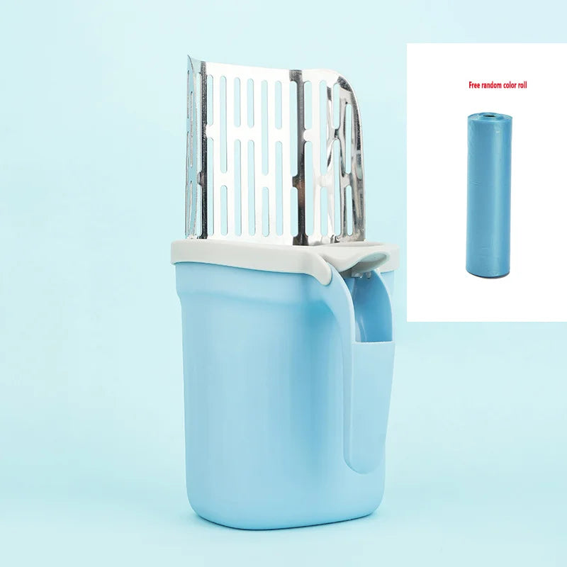 New Cat Litter Shovel Scoop with Refill Bag for Pet Filter Clean Toilet Garbage Picker Cat Supplies Cat Litter Box Self Cleaning