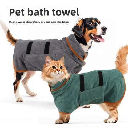 New Dog Bath Towel  Pet Absorbent Bathrobe Size Dog Cleaning Full Body Wrapping Cat Bath Towel