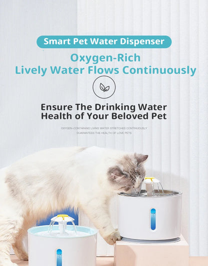 New 3.2L Stainless Steel Cat Water Fountain, USB Auto Smart Pet Drinking Fountain with Visual Water Window, Silent Pump for Cats