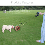 For 2 Dogs Walking Pet Traction Rope Belt Retractable Adjustable Double with Light Dual Dog Rope Leash Rotation Pet Rope shimendi Sécurité et Confort pour Chien chat| Shimendi