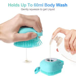 Pet Dog Shampoo Brush 2.7oz 80ml Cat Massage Comb Grooming Scrubber for Bathing Short Hair Soft Silicone Rubber - shimendi