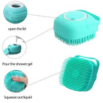 Pet Dog Shampoo Brush 2.7oz 80ml Cat Massage Comb Grooming Scrubber for Bathing Short Hair Soft Silicone Rubber - shimendi