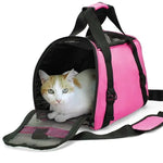 Pet Portable Foldable Four Sided Breathable Mesh Pet Bag Cat and Dog One Shoulder Travel Bag Crossbody Handbag Backpack Cat Bag - shimendi