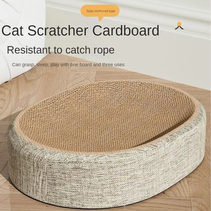 2in1 Cat Scratching Board Protect Furniture Grinding Claw Toys Oval Sisal weaving Wear-resistant Cat Nest Cat Accessories