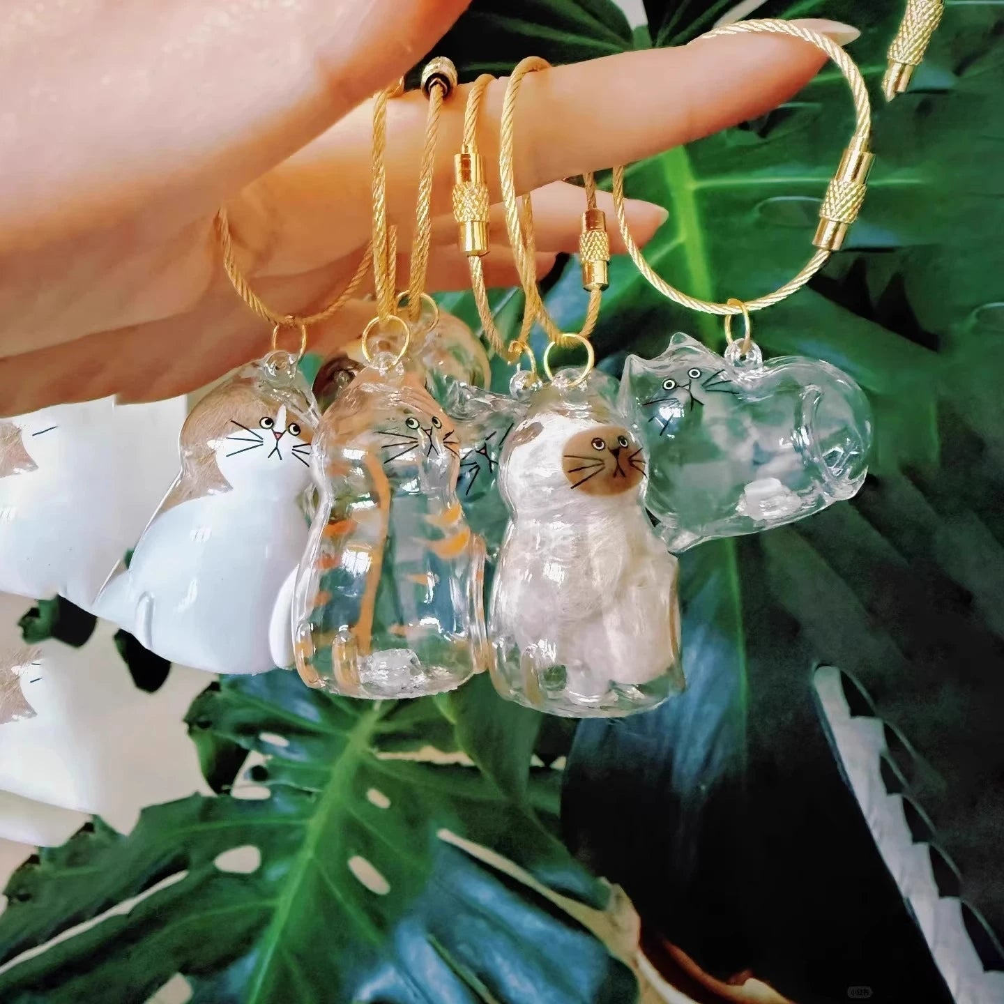 Ginger Cat Keychain Pendant Backpack Siamese Calico Hair