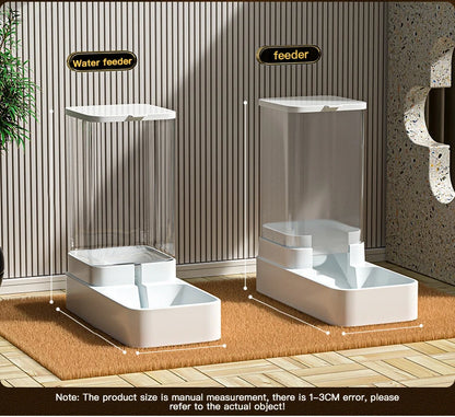 Automatic Cat Feeder & Water Dispenser with Gravity Food Storage Container for Cats and Dogs
