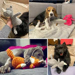 Plush Dog Toy Animals Shape Bite Resistant Squeaky Toys Corduroy Dog Toys for Small Large Dogs Puppy Pets Training Accessories - shimendi
