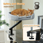 Cat Desk Bed, 360° Rotatable Cat Bed Stand for Indoor Cats, Adjustable Cat Basket, Cats Hammock for Table, Soft Cat Bed for Desk - shimendi