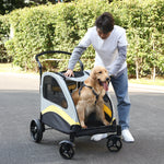 Dog Stroller Ultra-large 4 Wheels Pet Jogger Wagon Foldable Cart Travel Trolley Outdoor Animal Carrier Load Up To 55kg - shimendi