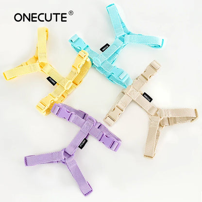 Adjustable Dog Harness Collar Leash Set Macarone Color, Reflective Small Dog Accessories for Puppy & Cat Supplies, Pet Walking