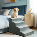 3/4 Steps High Density Foam Dog Stairs Ramps, for High Beds and Sofa, Non-Slip Pet Steps Sofa Bed Ladder, with Washable Cover - shimendi