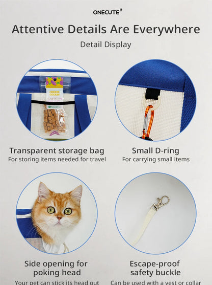 ONECUTE Airline Approved Cat Carrier, Portable Pet Bubble Backpack with Safety Strap, Lightweight Dog Travel Bag