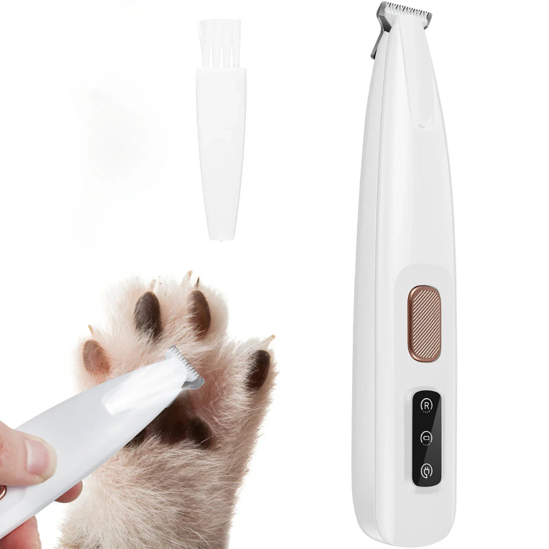 New Dog Paw Trimmer with LED Light Fully Waterproof Pet Hair Trimmer with LED Display Dog Clippers for Grooming 18mm Widen Blade - shimendi