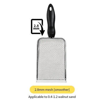 Cat Litter Scoop Fine Hole Stainless Steel Small Hole Cat Poop Shovel Tool Metal Dog Scoop Cleaning Brush AntiRust Litter Shovel