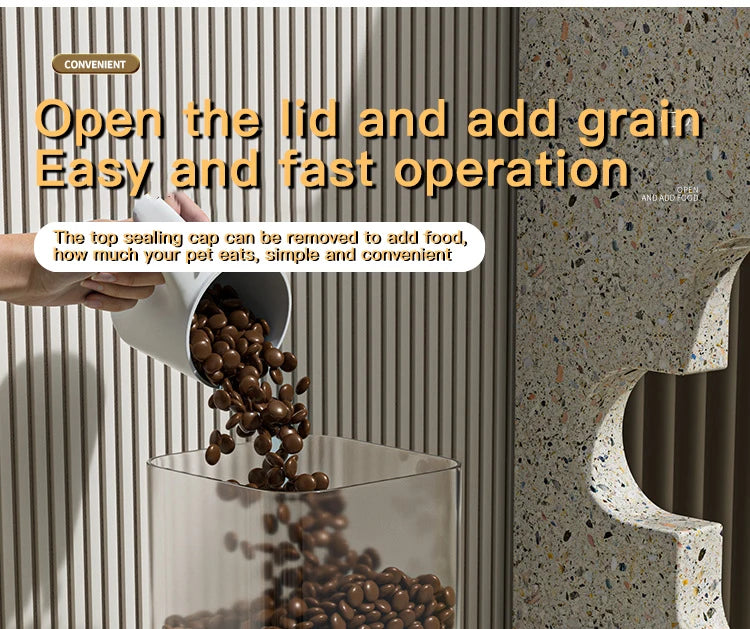 Automatic Cat Feeder & Water Dispenser with Gravity Food Storage Container for Cats and Dogs