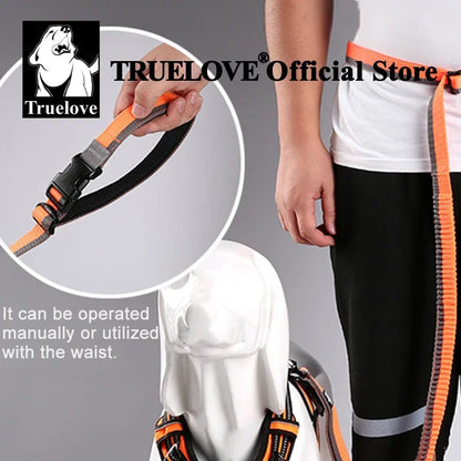 Truelove Pet Running Bungee Leash Hands Free Dog Leash Medium Large Dogs Professiona Carabiner Reflective Stitches NEW TLL2271