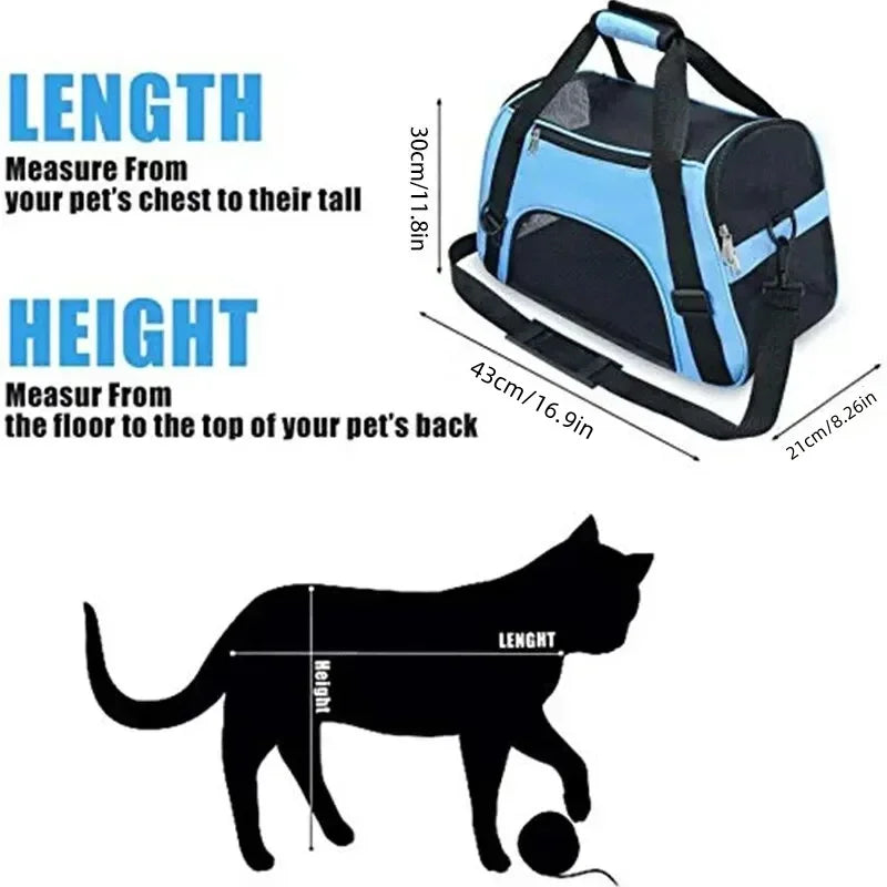 Pet Portable Foldable Four Sided Breathable Mesh Pet Bag Cat and Dog One Shoulder Travel Bag Crossbody Handbag Backpack Cat Bag