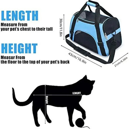 Pet Portable Foldable Four Sided Breathable Mesh Pet Bag Cat and Dog One Shoulder Travel Bag Crossbody Handbag Backpack Cat Bag