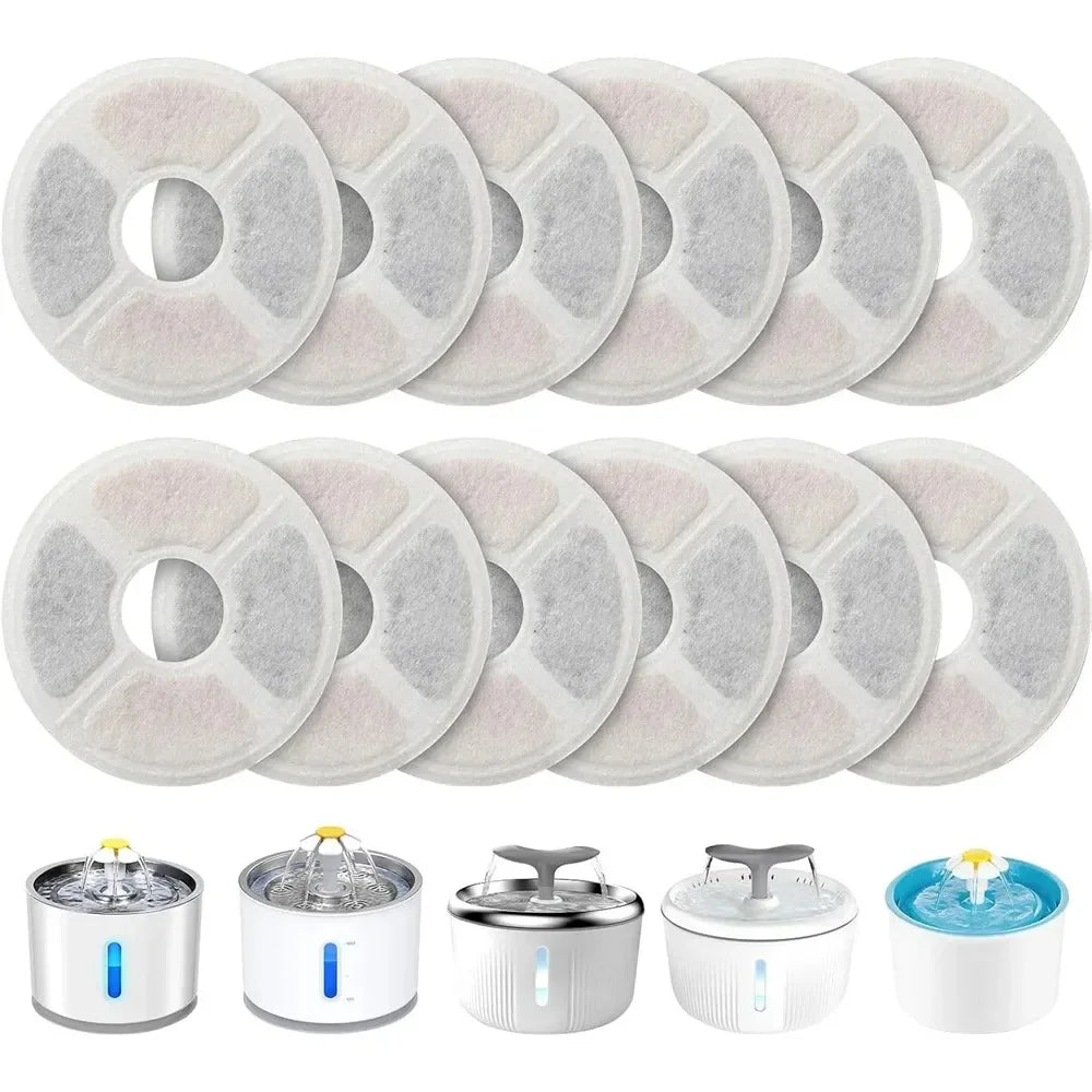Replacement Filter For Cat Dog Water Drinking Fountain Activated Carbon Replaced Filters 6-12pcs Fountain Dispenser Feeders