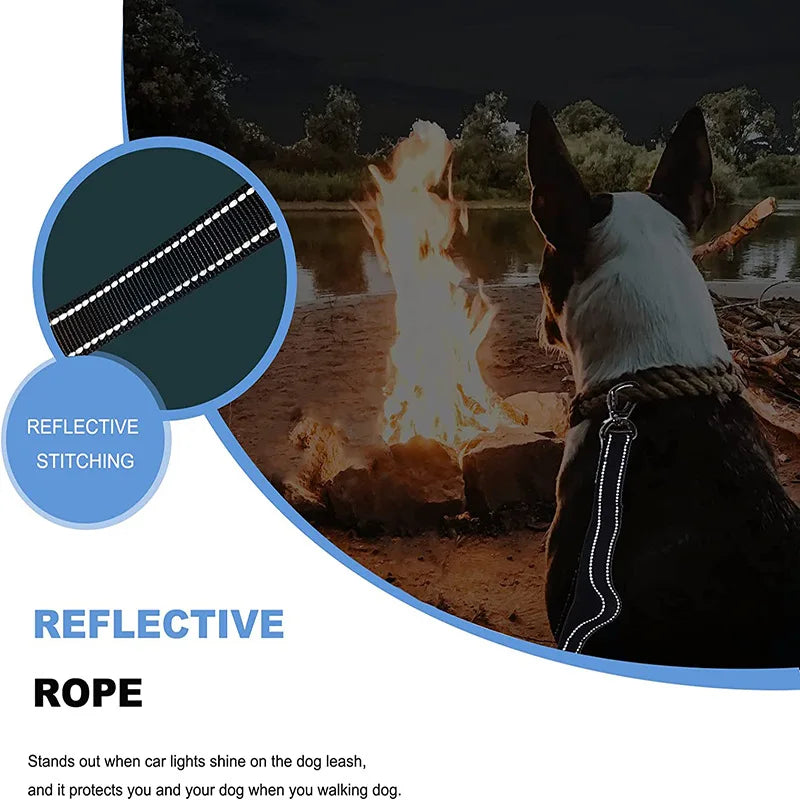 Reflective Shock Absorbing Pet Leashes with Car Seatbelt，Medium and Large Dog Tactical Safety Leash，Explosion-proof Dog Leash