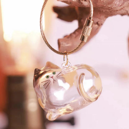 Ginger Cat Keychain Pendant Backpack Siamese Calico Hair