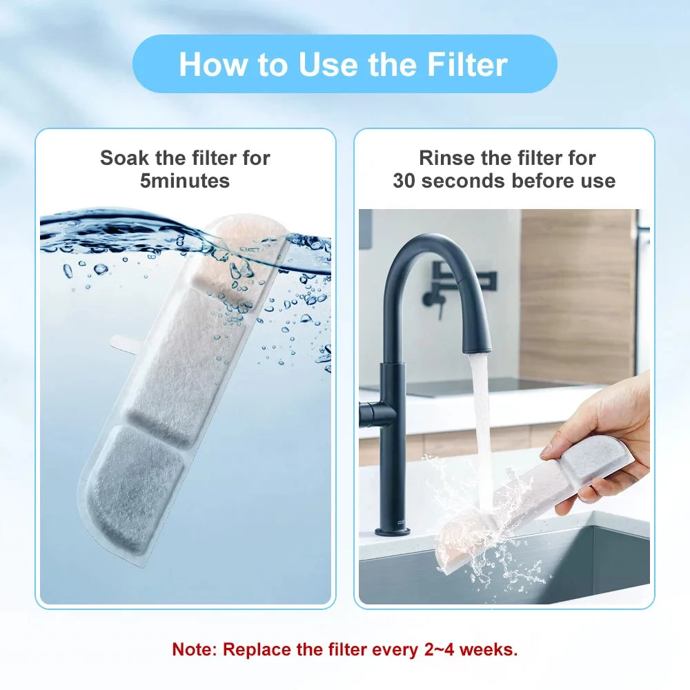 DownyPaws Activated Carbon Filter Cartridge Replacement for Cat Drinking Fountain WFP6, 6/12 Pcs Pack
